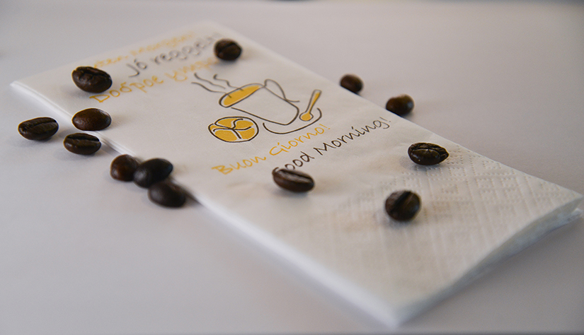 Egyedi logózott szalvéta tervezése, egyedi igényekhez - FOLS